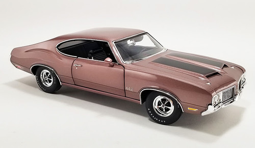 1/18 ACME 1970 Oldsmobile 442 W-30 (Special Order Paint Code Regency Rose Red with Black Stripes) Diecast Car Model