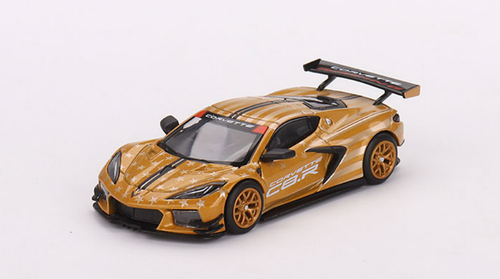 1/64 Mini GT 2023 Chevrolet Corvette C8.R Stars & Stripes (Gold Silver) Diecast Car Model