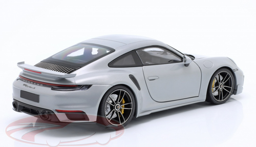 1/18 Minichamps 2021 Porsche 911 (992) Turbo S Coupe Sport Design (GT Silver Metallic) Diecast Car Model