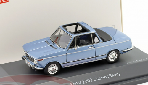 1/43 Schuco BMW 2002 Baur Convertible (Blue Metallic) Car Model