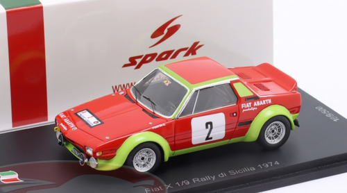 Spark FIAT X 1/9 N°2 Rally Di Sicilia 1974 échelle 1/43 - Neuve