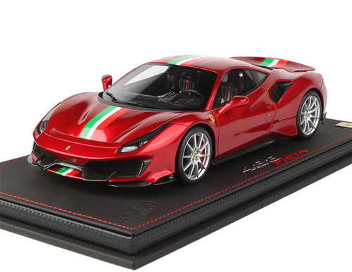 1/18 BBR Ferrari 488 Pista (Metallic Red w/ Italian Flag) Resin Car Model Limited