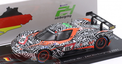 1/43 Spark 2021 KTM X-Bow GTX #115 24h Nürburgring mcchip-dkr GmbH & Co. KG Dieter Schmidtmann, Heiko Hammel, Christoph Breuer, Tim Heinemann Car Model