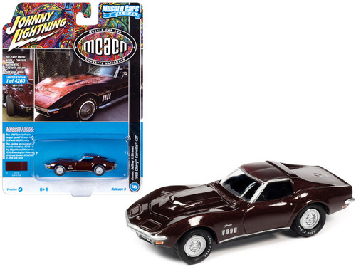 1969 Chevrolet Corvette 427 Garnet Red Metallic "MCACN (Muscle Car and Corvette Nationals)" Limited Edition to 4260 pieces Worldwide "Muscle Cars USA" Series 1/64 Diecast Model Car by Johnny Lightning