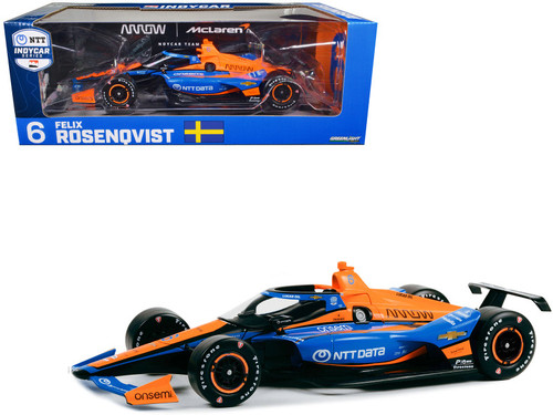 Dallara IndyCar #6 Felix Rosenqvist "NTT DATA" Arrow McLaren "NTT IndyCar Series" (2023) 1/18 Diecast Model Car by Greenlight