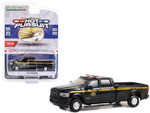 2021 Dodge RAM 2500 Pickup Truck Black "New York State Police State Trooper" "Hot Pursuit" Series 44 1/64 Diecast Model Car by Greenlight