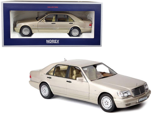 1/18 Norev 1997 Mercedes-Benz S600 (W140) Smoke Silver Metallic Diecast Car Model