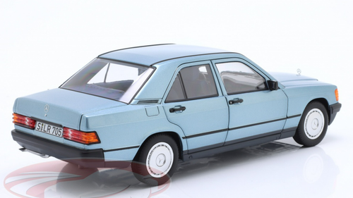 1/18 Norev 1984 Mercedes-Benz 190 E (Light Blue Metallic with Blue Interior) Diecast Car Model