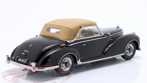 1/18 KK-Scale 1957 Mercedes-Benz 300 SC Convertible Softtop (W188) (Black) Diecast Car Model