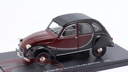 1/24 Ixo 1982 Citroen 2CV6 Charleston (Dark Red & Black) Car Model