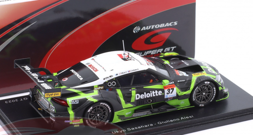 1/43 Spark 2023 Deloitte TOM'S GR Supra No.37 TGR TEAM Deloitte  TOM'S  GT500 SUPER GT Ukyo Sasahara - Giuliano Alesi Resin Car Model