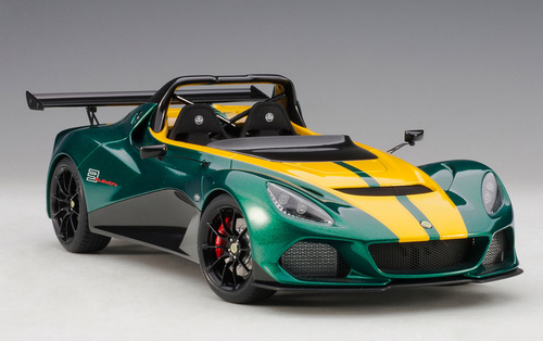 カーコレクション 1/18 AUTOart Lotus 3-Eleven (Green with Yellow Accents) Car
