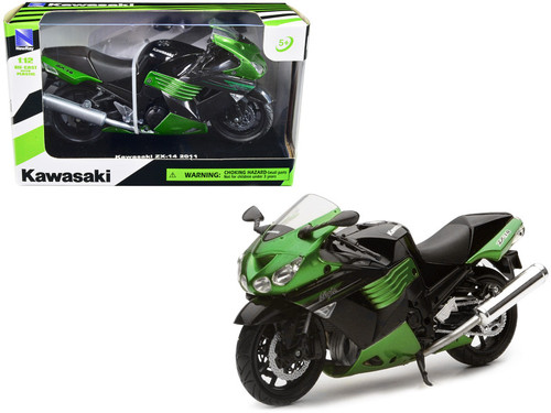 2011 Kawasaki ZX-14 Ninja Green Motorcycle Model 1/12 by New Ray 