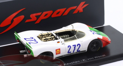 1/43 Spark 1969 Porsche 908/02 #272 4th Targa Florio Porsche System Willi Kauhsen, Karl von Wendt Car Model