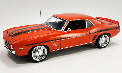 1/18 ACME 1969 Chevrolet Yenko Camaro (Hugger Orange with Black Stripes) & New 18" Rallye Wheels & Tires Diecast Car Model