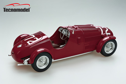 1/18 Tecnomodel Ferrari 125C 1947 Winner Circuito Folri Driver Tazio Nuvolari Resin Car Model