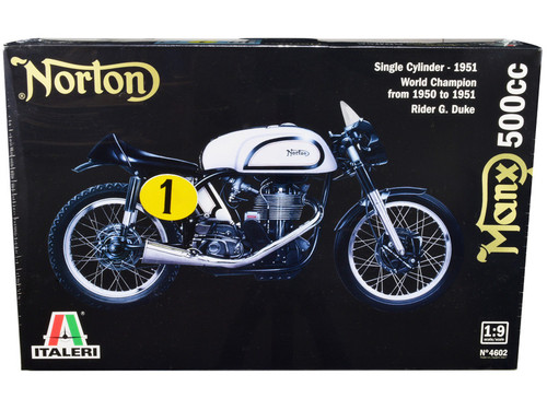 Skill 5 Model Kit Norton Manx 500cc Motorcycle #1 "World Champion 1950 to 1951" 1/9 Scale Model by Italeri