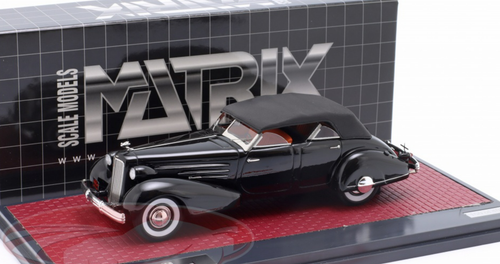 1/43 Matrix 1937 Cadillac V16 Dual Cowl Sport Phaeton (Black) Car Model