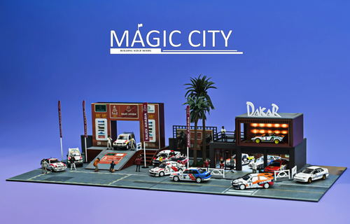 1/64 Magic City Dakar Rally Race Diorama (car models & figures NOT included)