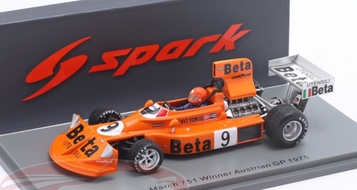 1/43 Spark 1975 Formula 1 Vittorio Brambilla March 751 #9 Winner Austria GP Car Model