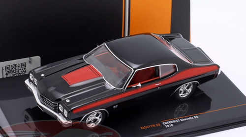 1/43 Ixo 1970 Chevrolet Chevelle SS (Black & Red) Car Model