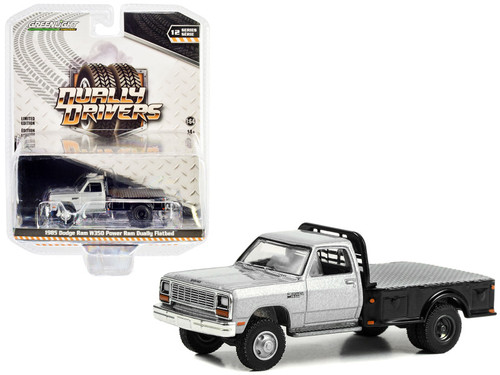 ダブルタイヤトラック 2台セット Dually Drivers Series 1985 Dodge Ram W350 Power Ram Dually Flatbed Truck Silver