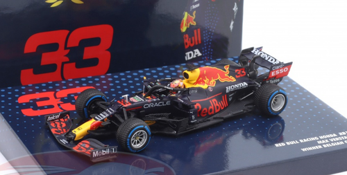 1/43 Minichamps 2021 Formula 1 Max Verstappen Red Bull Racing RB16B #33 Winner Belgium GP Spa Car Model