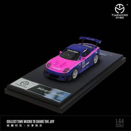 1/64 Time Micro Mazda RX-7 Amemiya (Pink) Car Model with Figure