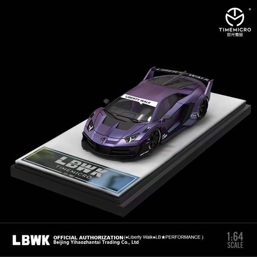 1/64 Time Micro Lamborghini Aventador LP700 GTEVO LBWK (Purple) Car Model