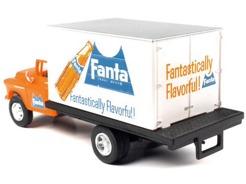 1957 Chevrolet Refrigerated Box Truck Orange with White Top "Fanta" 1/87 (HO) Scale Model by Classic Metal Works
