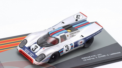 1/43 Altaya 1971 Porsche 917K #3 winner 12h Sebring Martini & Rossi Racing Vic Elford, Gérard Larrousse Car Model