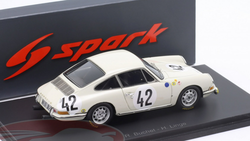 1/43 Spark 1967 Porsche 911 S #42 Winner GT2.0 24h LeMans Auguste Veuillet Robert Buchet, Herbert Linge Car Model