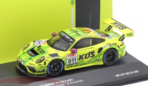 1/43 Ixo 2022 Porsche 911 GT3 R #911 Winner NLS 1 Nürburgring Manthey-Racing Michael Christensen, Frédéric Makowiecki, Laurens Vanthoor Car Model