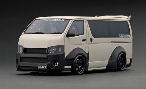 1/18 Ignition Model T·S·D Works Toyoyta Hiace Matte Sand Beige With Roof Rack 