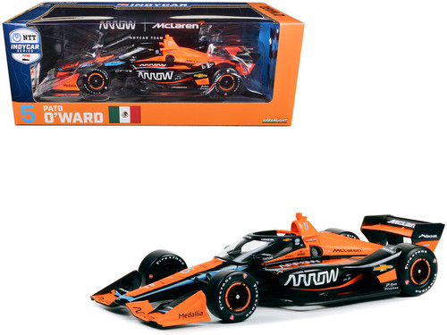 Dallara IndyCar #5 Pato O’Ward "Arrow" Arrow McLaren (Road Course Configuration) "NTT IndyCar Series" (2023) 1/18 Diecast Model Car by Greenlight