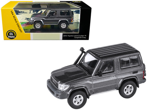 2014 Toyota Land Cruiser 71 SWB Graphite Gray Metallic 1/64 Diecast Model Car by Paragon Models