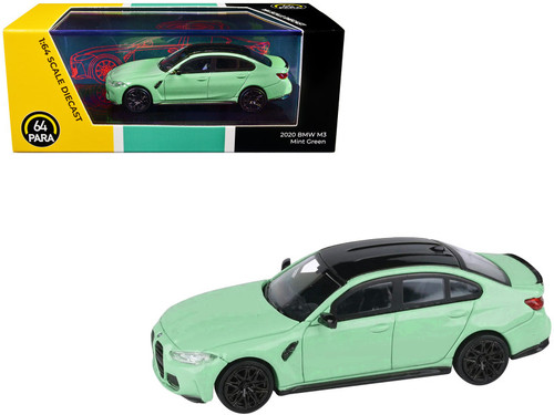 BMW M3 (G80) Mint Green with Black Top 1/64 Diecast Model Car by Paragon  Models