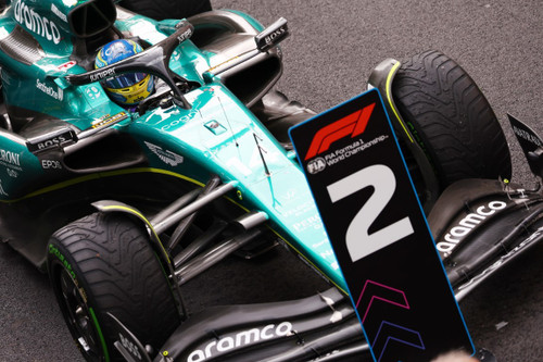 1/43 Minichamps 2023 Formula 1 Aston Martin AMR23 Fernando Alonso 2nd Place Monaco GP Car Model