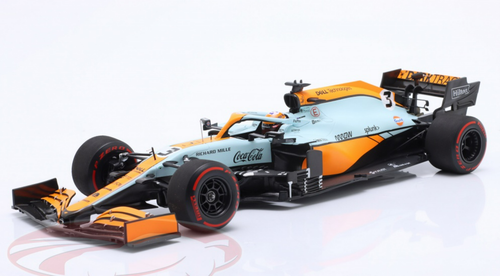 1/18 Minichamps 2021 Formula 1 Daniel Ricciardo McLaren MCL35M Gulf #3 Monaco GP Car Model