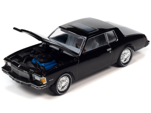 1979 Chevrolet Monte Carlo Black with Poker Chip and Game Card "Trivial Pursuit" "Pop Culture" 2023 Release 2 1/64 Diecast Model Car by Johnny Lightning