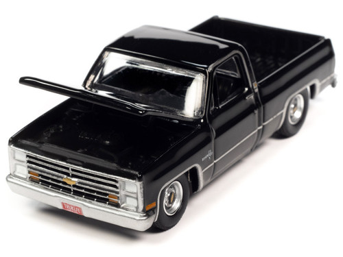 1985 Chevrolet Silverado Fleetside Pickup Truck Black "Muscle Trucks" Limited Edition 1/64 Diecast Model Car by Auto World