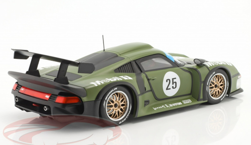 1/18 Werk83 1996 Porsche 911 GT1 #25 Prequalifying 24h LeMans Porsche AG Hans-Joachim Stuck, Bob Wollek, Thierry Boutsen Car Model