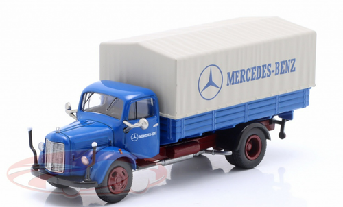 1/87 Schuco Mercedes-Benz L3500 Flatbed Truck with Tarpaulin (Mercedes-Benz Blue) Car Model