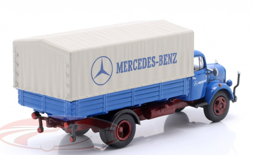 1/87 Schuco Mercedes-Benz L3500 Flatbed Truck with Tarpaulin (Mercedes-Benz Blue) Car Model