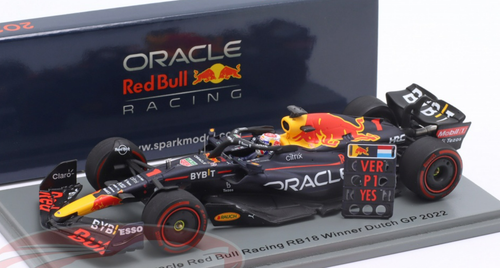 1/43 Spark 2022 Formula 1 Max Verstappen Red Bull RB18 #1 Winner Dutch GP Car Model