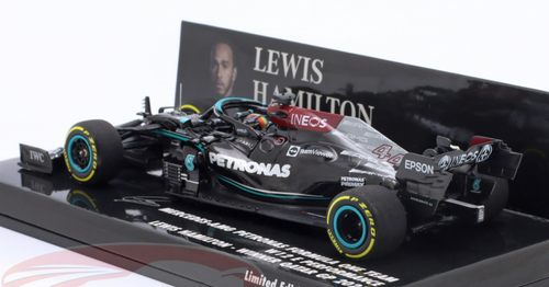 1/43 Minichamps 2021 Formula 1 Lewis Hamilton Mercedes-AMG F1 W12 #44 Winner Qatar GP Car Model