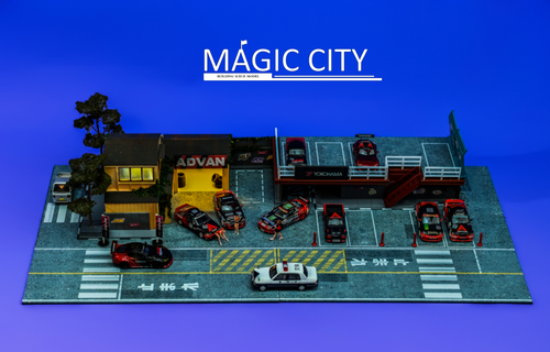 1/64 Magic City RWB Advan Building Diorama (car models & figures NOT included)