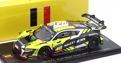 1/43 Spark 2022 Audi R8 LMS GT3 #46 24h Spa Audi Sport Team WRT Valentino Rossi, Frederic Vervisch, Nico Müller Car Model