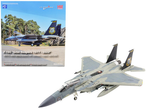 McDonnell Douglas F-15C Eagle Fighter Aircraft "Grim Reapers 1977-2022" "493rd Fighting Squadron RAF Lakenheath England" (March 2022) "Air Power Series" 1/72 Diecast Model by Hobby Master