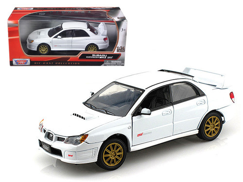 Subaru Impreza WRX STi White 1/24 Diecast Model Car by Motormax